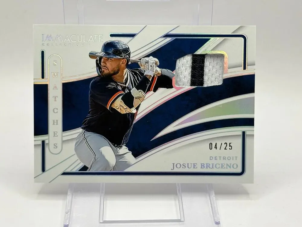 2026 Panini Immaculate Josue Briceno Silver Jersey Patch 4/25 SP Tigers Prospect